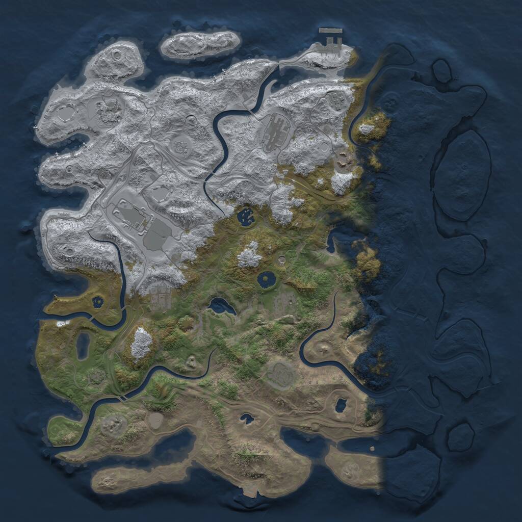Rust Map: Procedural Map, Size: 4500, Seed: 27112016, 14 Monuments