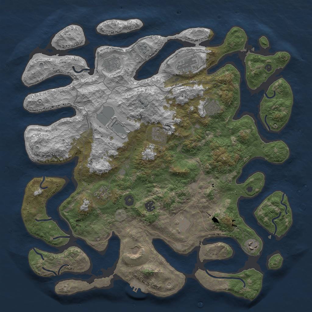 Rust Map: Procedural Map, Size: 4500, Seed: 27112016, 15 Monuments