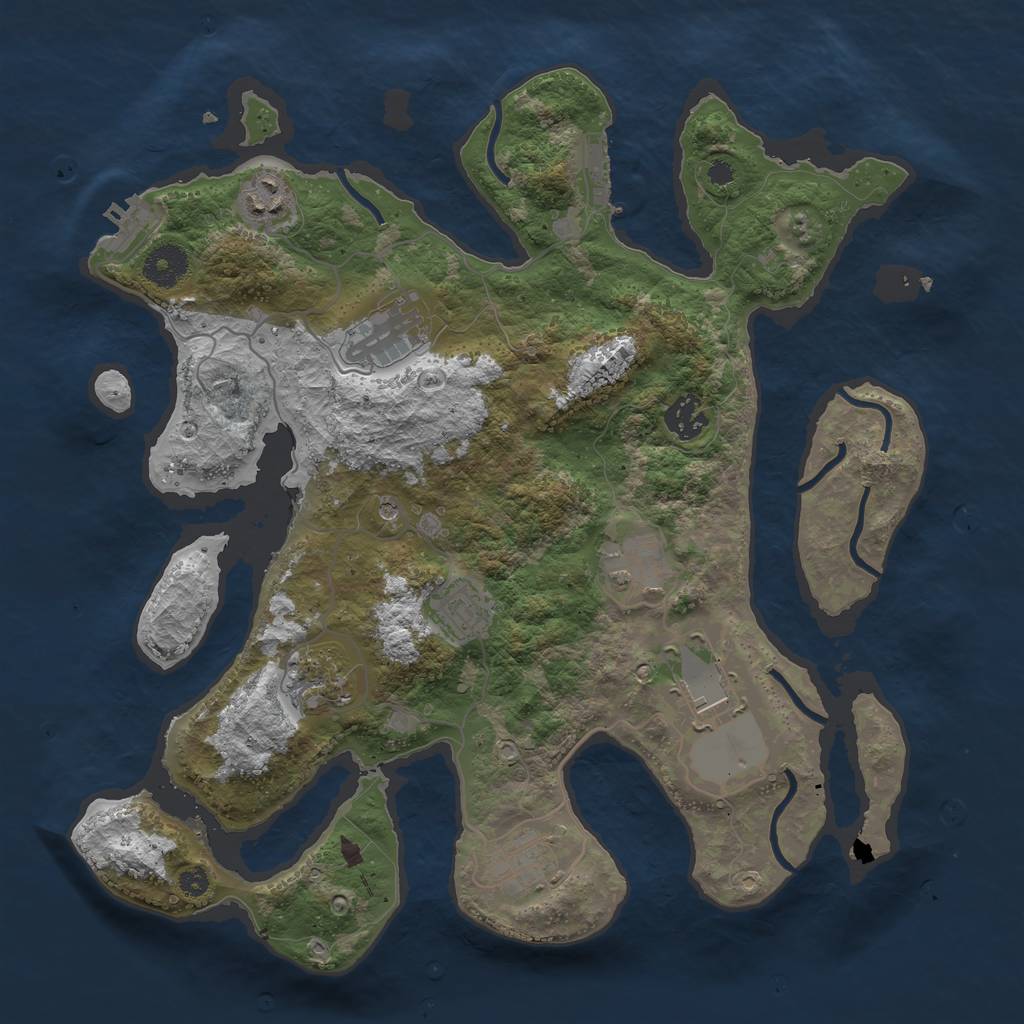 Rust Map: Procedural Map, Size: 3600, Seed: 78564, 13 Monuments