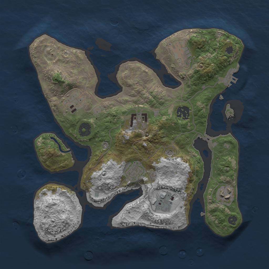 Rust Map: Procedural Map, Size: 3000, Seed: 477231303, 11 Monuments