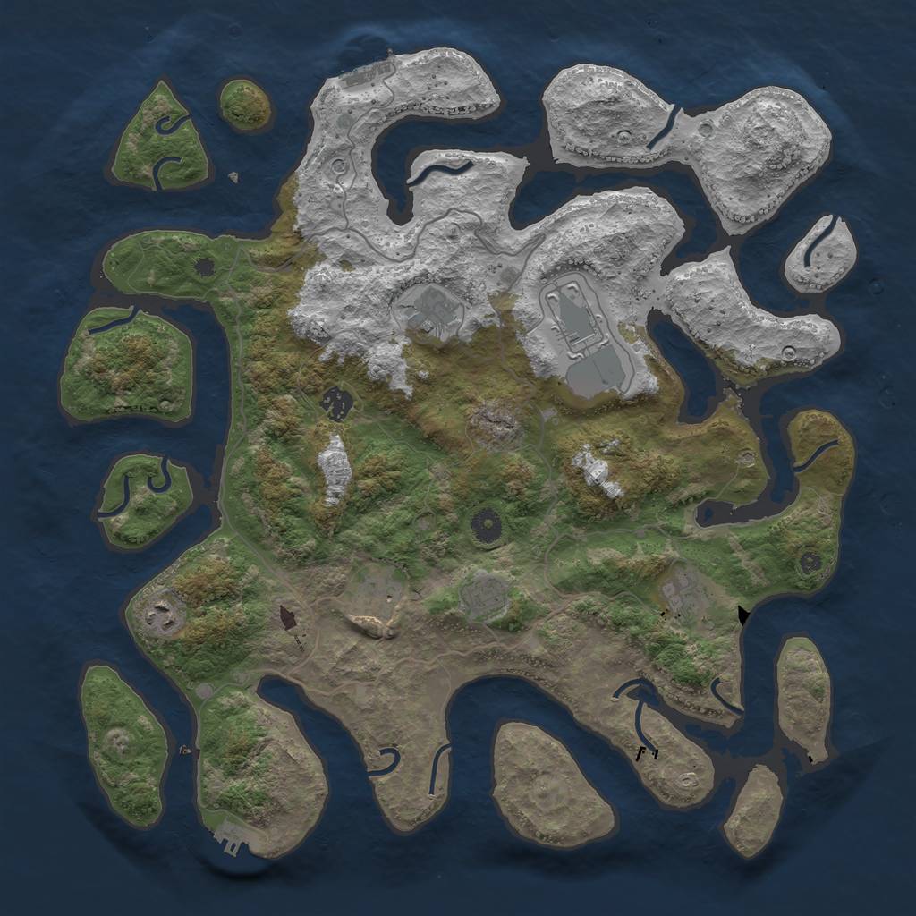 Rust Map: Procedural Map, Size: 4250, Seed: 28158, 12 Monuments