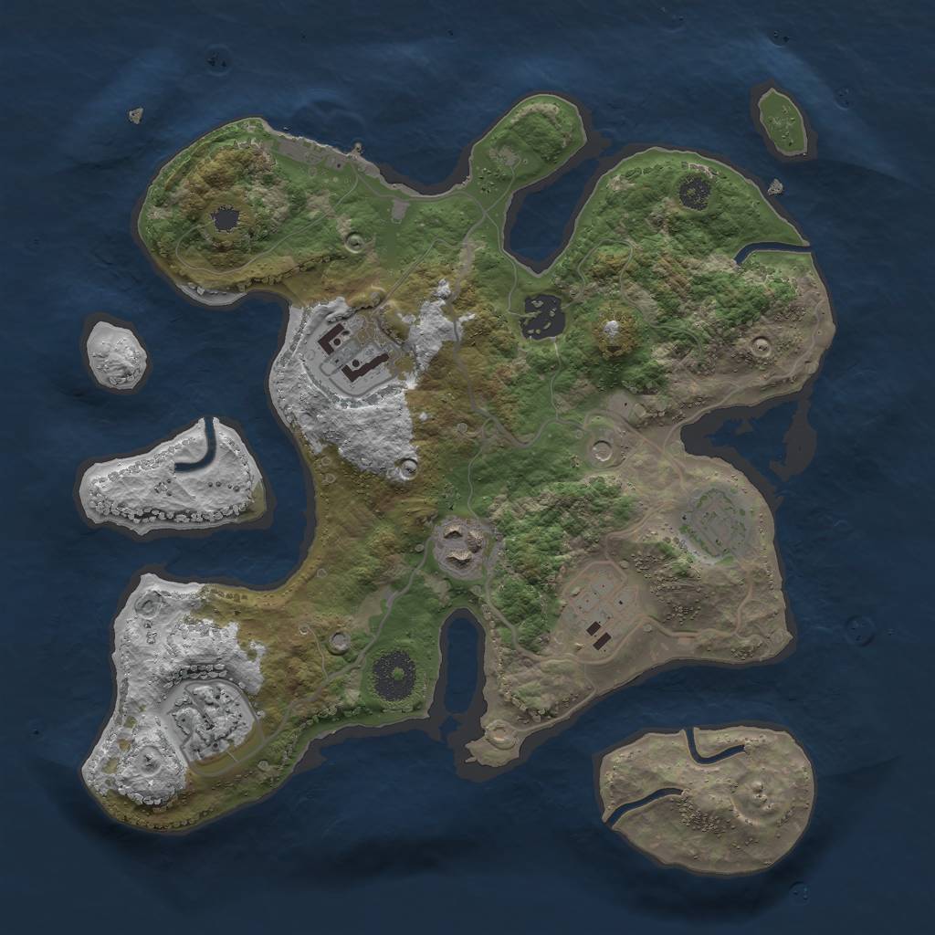 Rust Map: Procedural Map, Size: 3000, Seed: 53108656, 10 Monuments