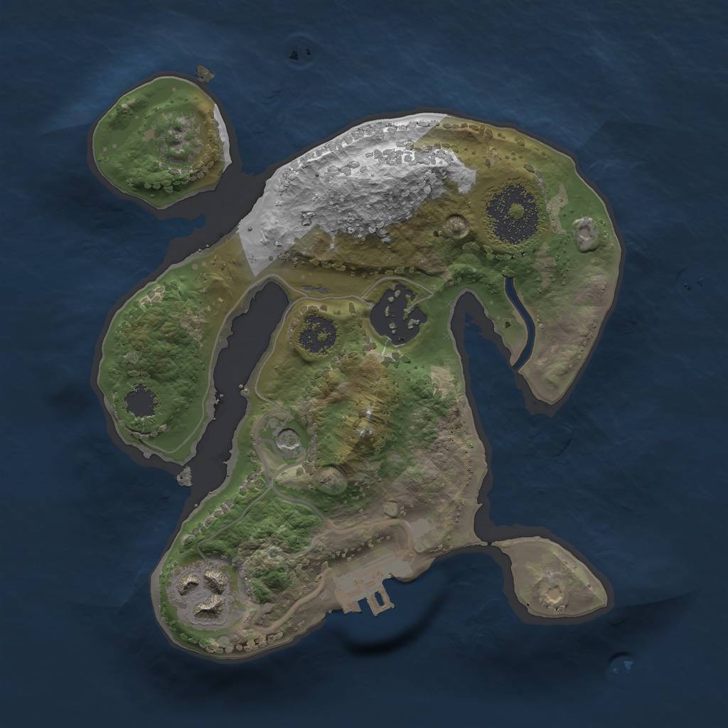 Rust Map: Procedural Map, Size: 2000, Seed: 3600, 6 Monuments