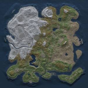 Thumbnail Rust Map: Procedural Map, Size: 4000, Seed: 32345, 12 Monuments