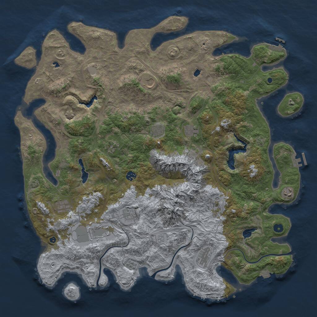 Rust Map: Procedural Map, Size: 5000, Seed: 1152656073, 17 Monuments
