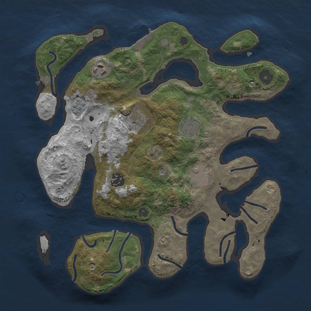 Rust Map: Procedural Map, Size: 3250, Seed: 1013, 10 Monuments