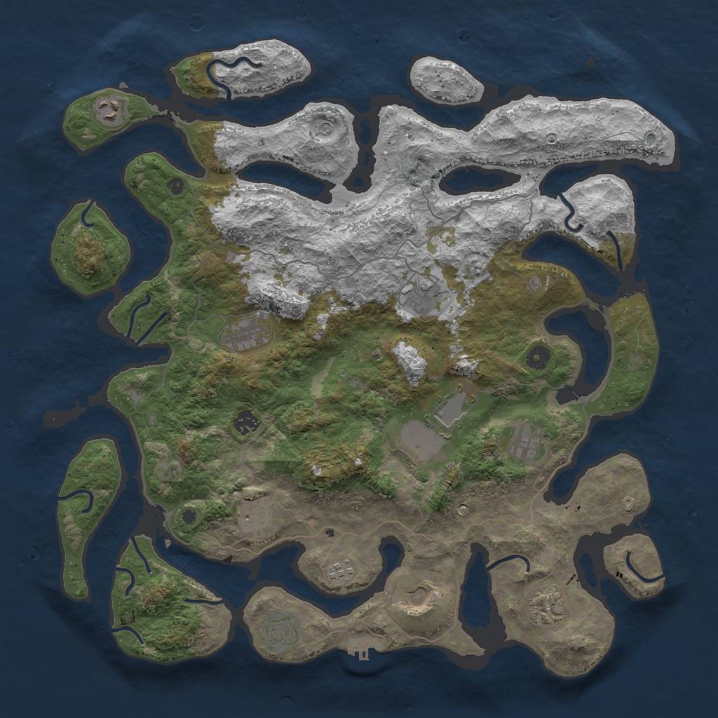 Rust Map: Procedural Map, Size: 4500, Seed: 427, 15 Monuments