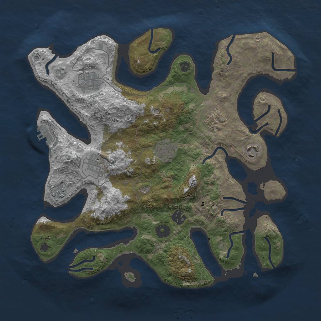 Rust Map: Procedural Map, Size: 3400, Seed: 203869263, 11 Monuments