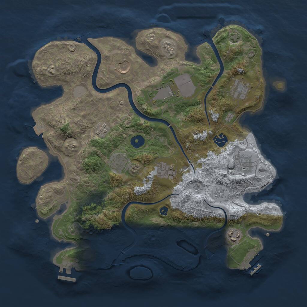 Rust Map: Procedural Map, Size: 3500, Seed: 711286700, 15 Monuments