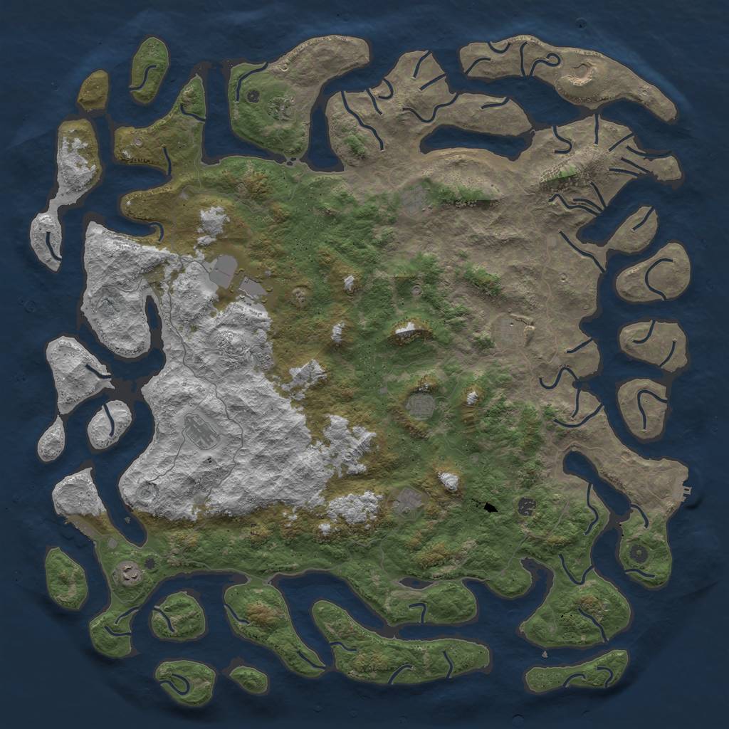 Rust Map: Procedural Map, Size: 6000, Seed: 420691337, 16 Monuments