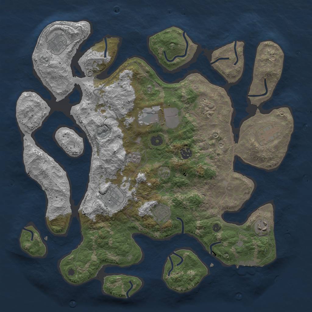 Rust Map: Procedural Map, Size: 4000, Seed: 295490182, 13 Monuments