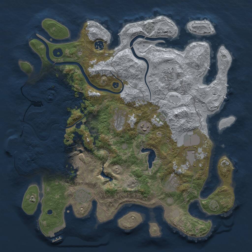 Rust Map: Procedural Map, Size: 4000, Seed: 154765573, 15 Monuments