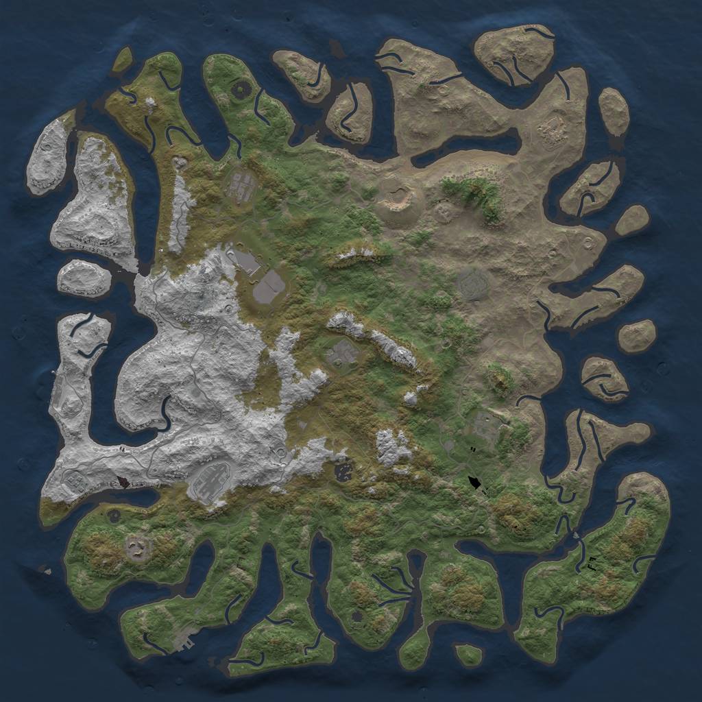 Rust Map: Procedural Map, Size: 5500, Seed: 86429, 16 Monuments