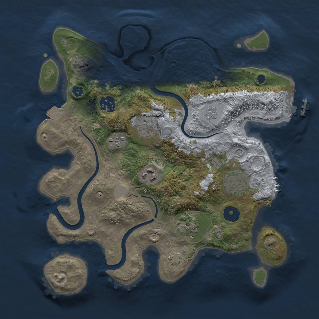 Rust Map: Procedural Map, Size: 3000, Seed: 1420374952, 11 Monuments