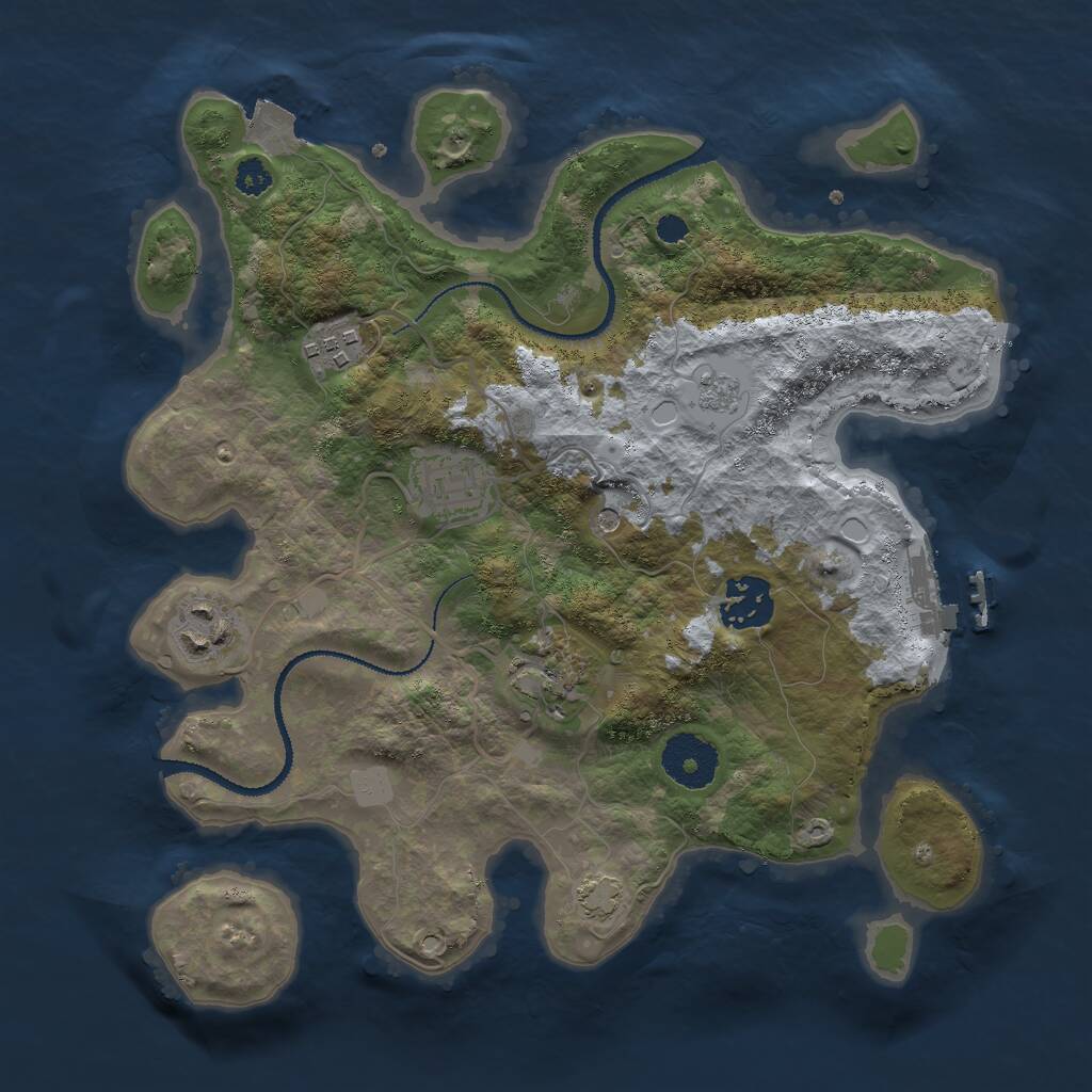Rust Map: Procedural Map, Size: 3000, Seed: 1420374952, 10 Monuments