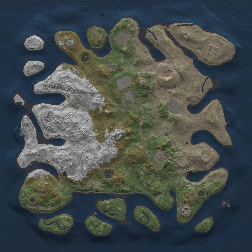 Rust Map: Procedural Map, Size: 4350, Seed: 1859090906, 16 Monuments