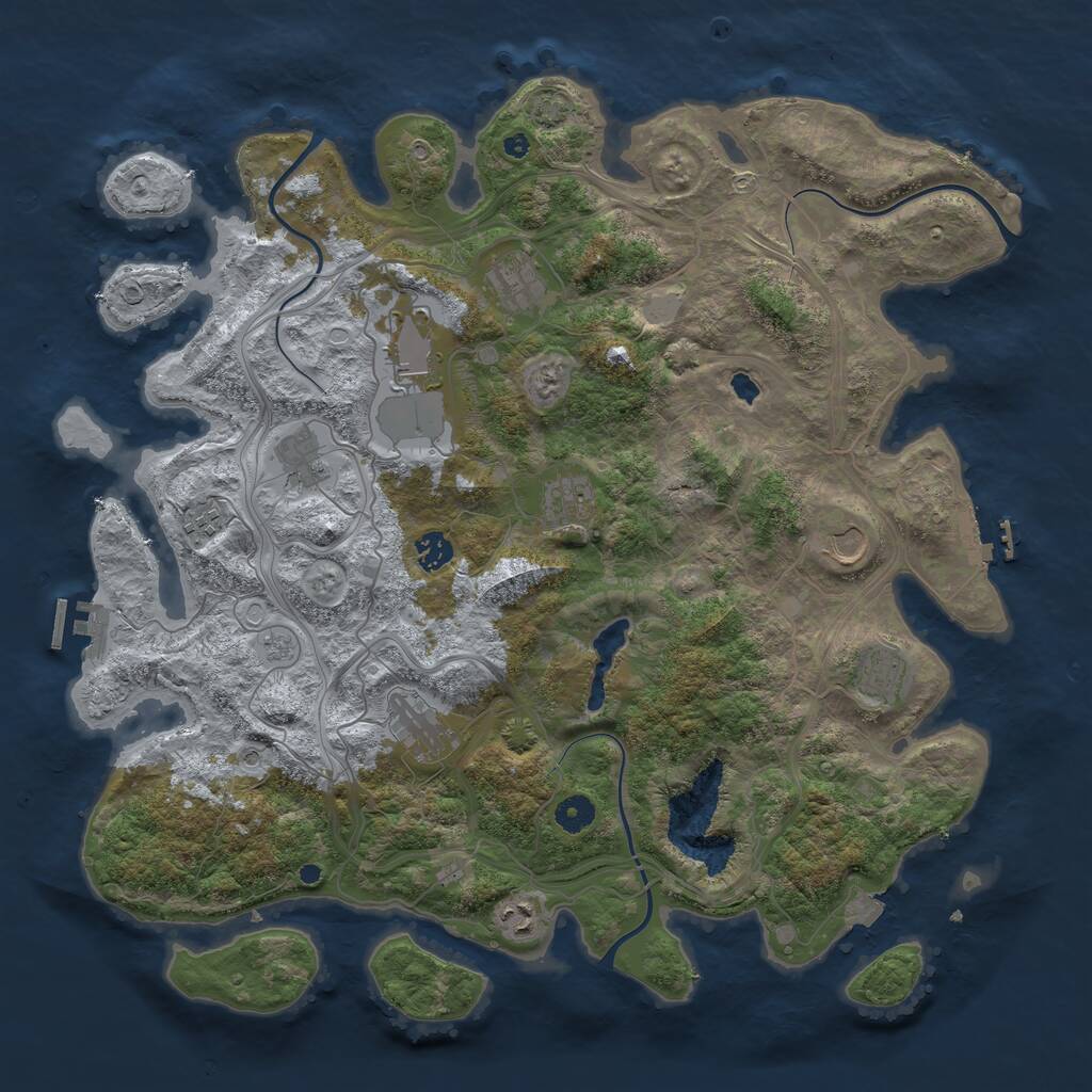 Rust Map: Procedural Map, Size: 4350, Seed: 1859090906, 16 Monuments