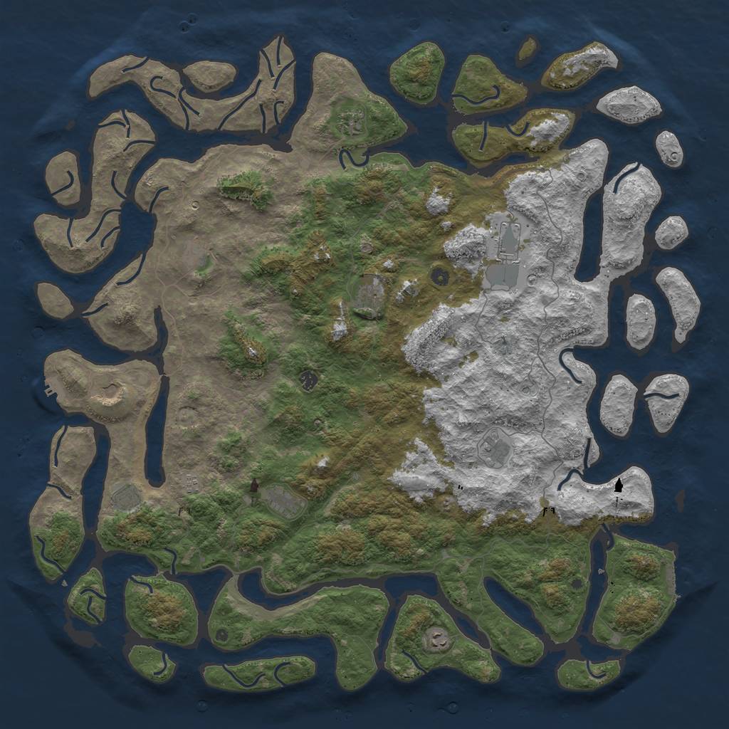 Rust Map: Procedural Map, Size: 6000, Seed: 328, 16 Monuments