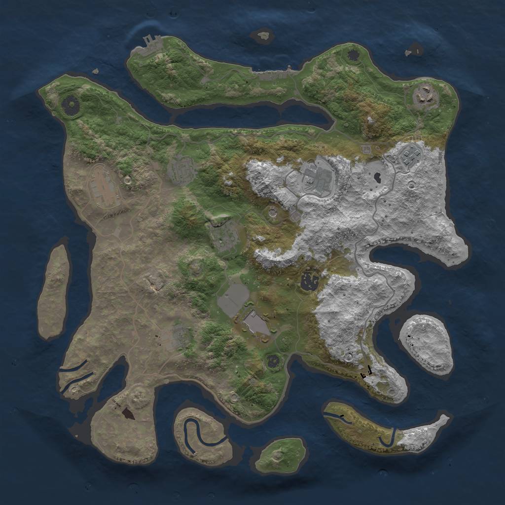 Rust Map: Procedural Map, Size: 4000, Seed: 1767284105, 14 Monuments