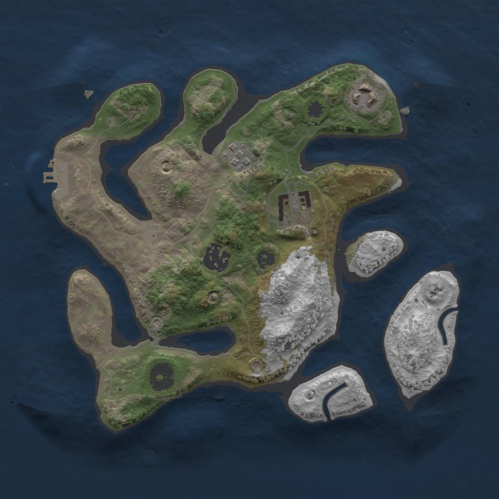 Rust Map: Procedural Map, Size: 2800, Seed: 3052, 7 Monuments