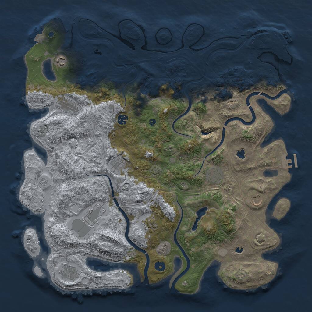 Rust Map: Procedural Map, Size: 4500, Seed: 868269450, 16 Monuments