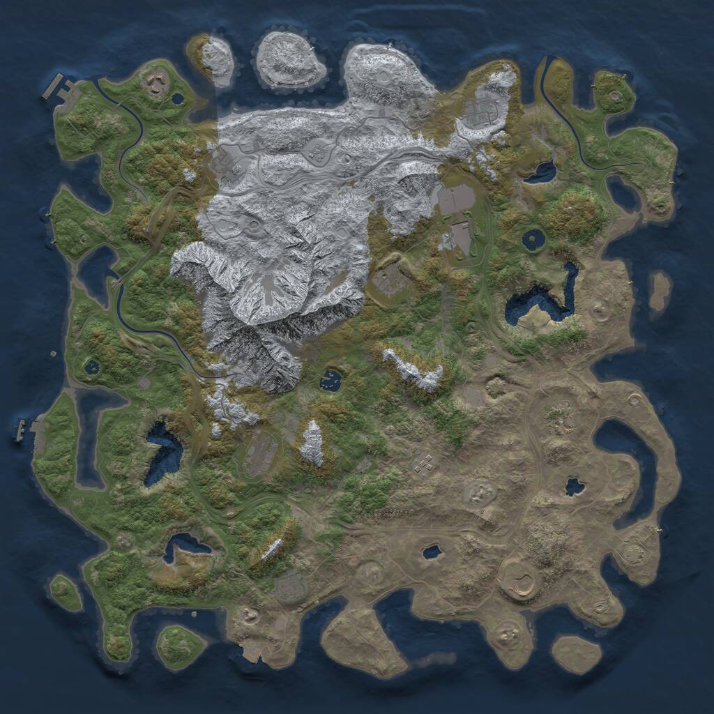 Rust Map: Procedural Map, Size: 5001, Seed: 123456789, 17 Monuments