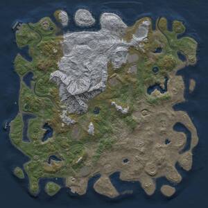 Thumbnail Rust Map: Procedural Map, Size: 5001, Seed: 123456789, 17 Monuments
