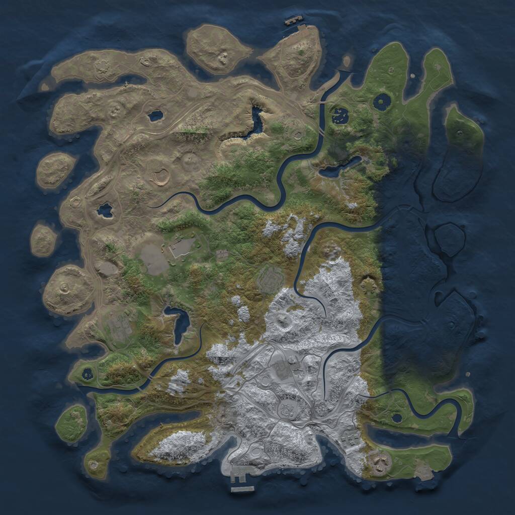 Rust Map: Procedural Map, Size: 4500, Seed: 7902034, 14 Monuments
