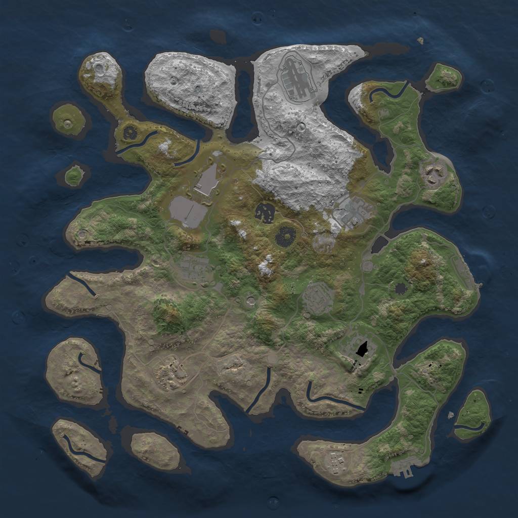 Rust Map: Procedural Map, Size: 3750, Seed: 855814073, 15 Monuments