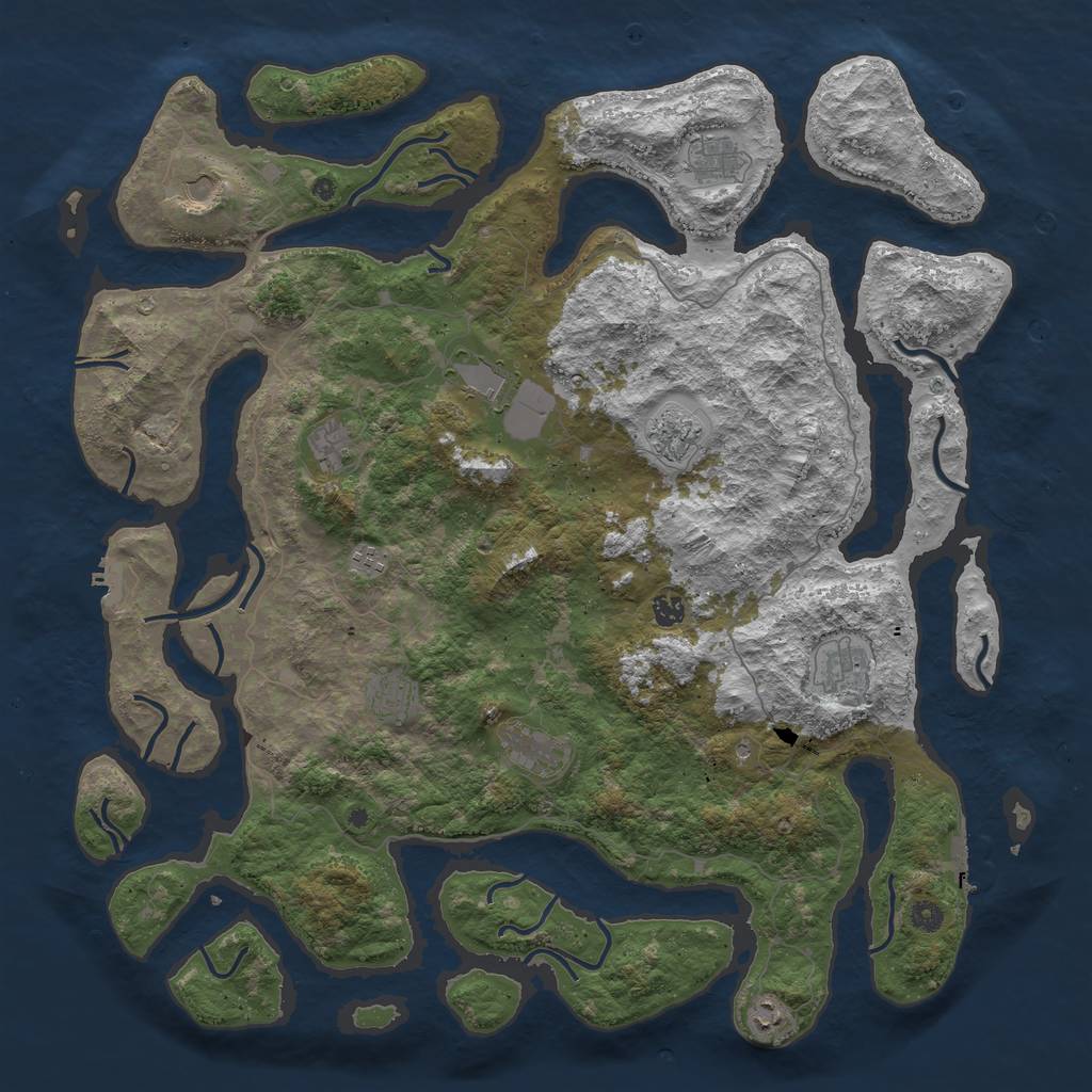 Rust Map: Procedural Map, Size: 5000, Seed: 156432, 16 Monuments