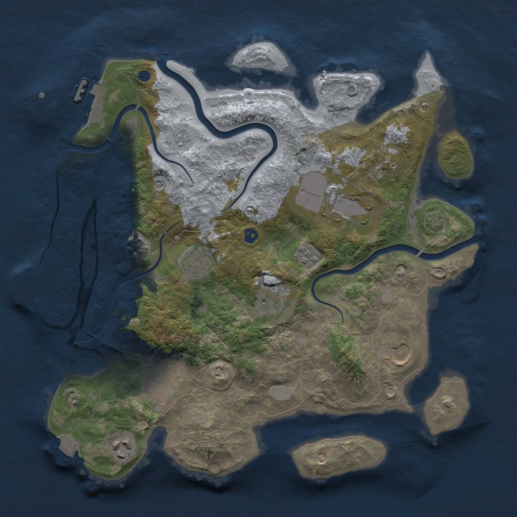 Rust Map: Procedural Map, Size: 3500, Seed: 430978, 14 Monuments