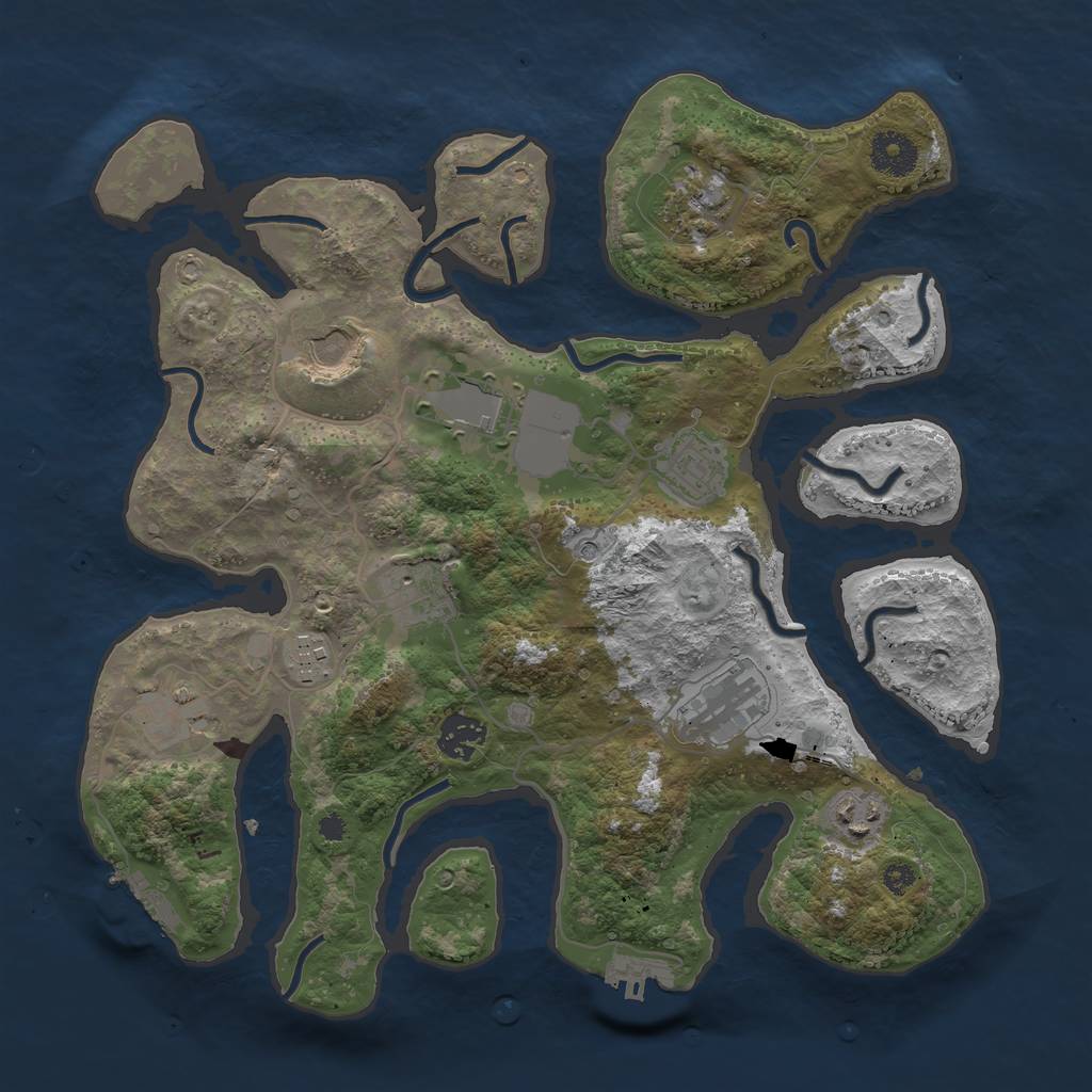 Rust Map: Procedural Map, Size: 3500, Seed: 196975, 15 Monuments