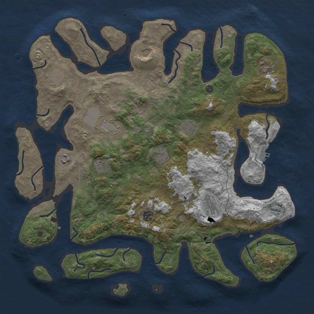 Rust Map: Procedural Map, Size: 4500, Seed: 68241, 15 Monuments