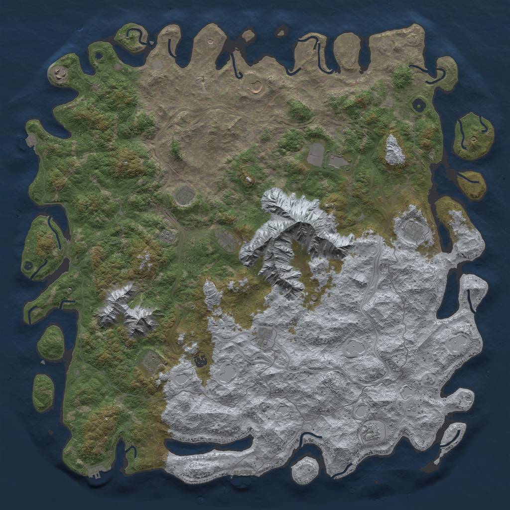 Rust Map: Procedural Map, Size: 6000, Seed: 100091155, 19 Monuments