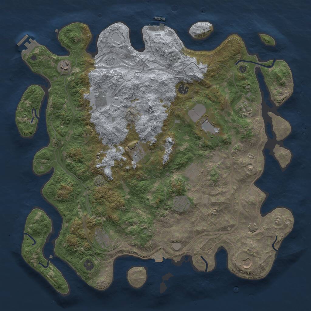 Rust Map: Procedural Map, Size: 4500, Seed: 1365017810, 17 Monuments