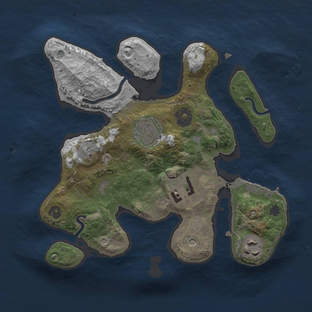 Rust Map: Procedural Map, Size: 2500, Seed: 7948107, 7 Monuments