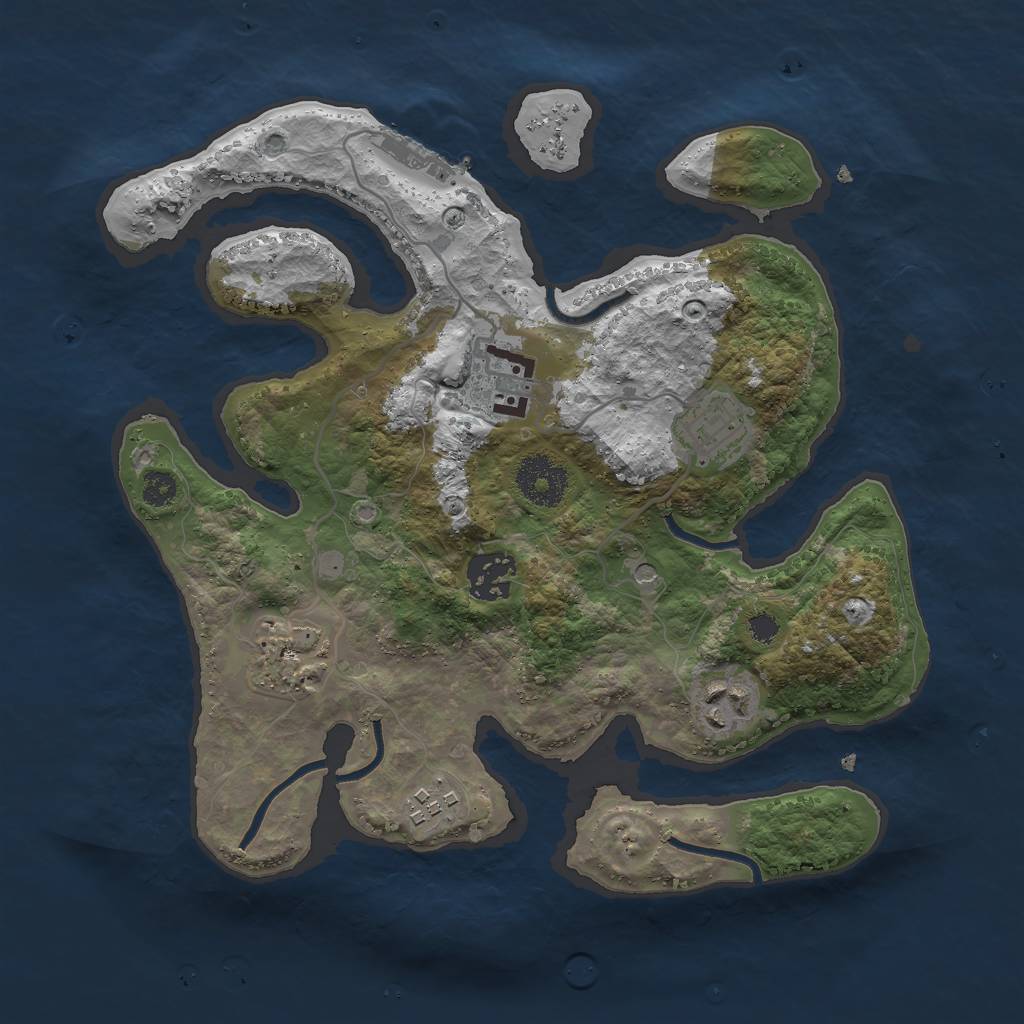 Rust Map: Procedural Map, Size: 3000, Seed: 64451, 10 Monuments