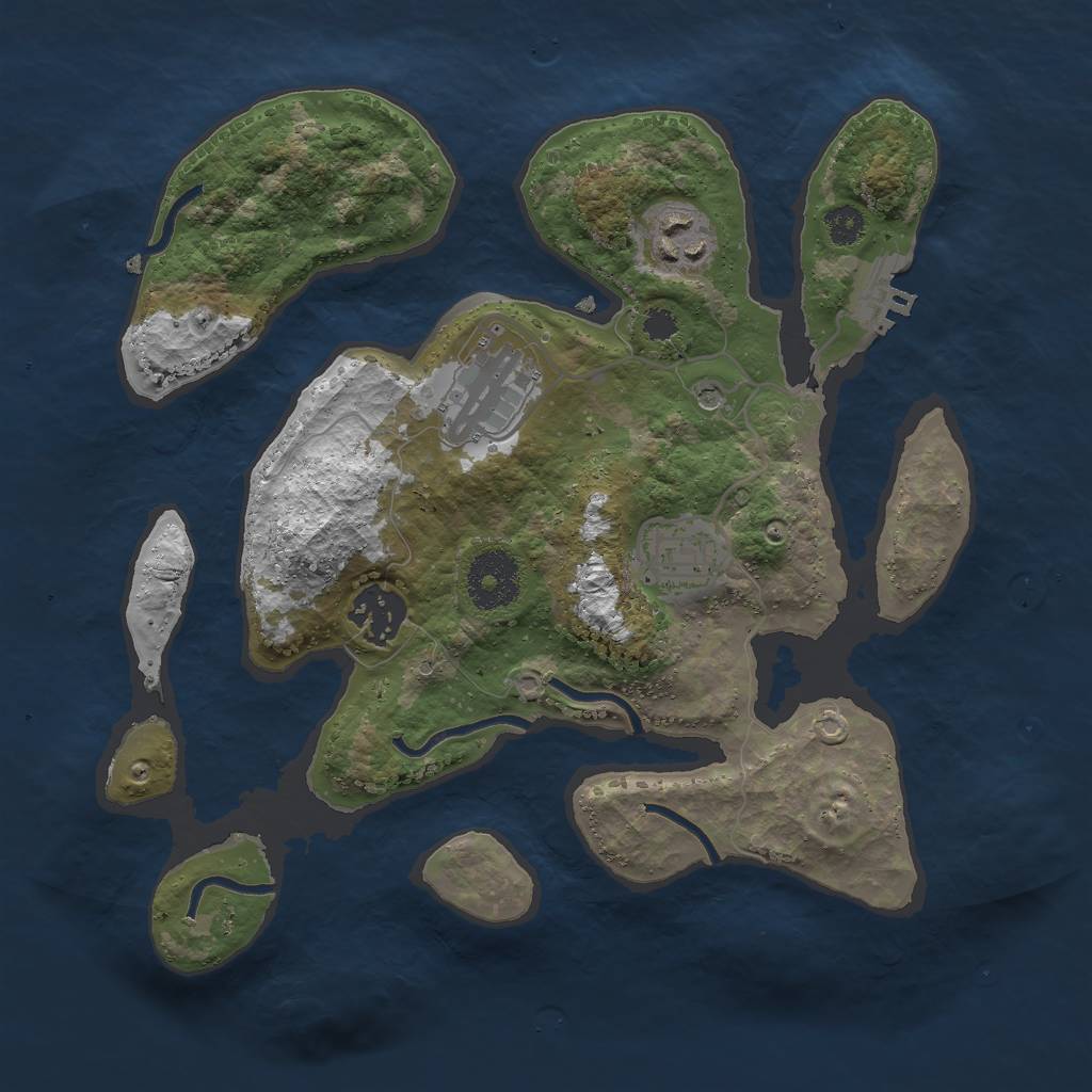 Rust Map: Procedural Map, Size: 2900, Seed: 32607, 8 Monuments