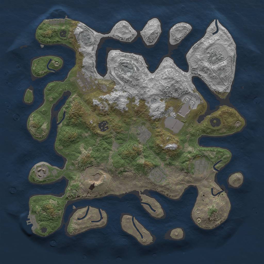 Rust Map: Procedural Map, Size: 3800, Seed: 42607, 15 Monuments