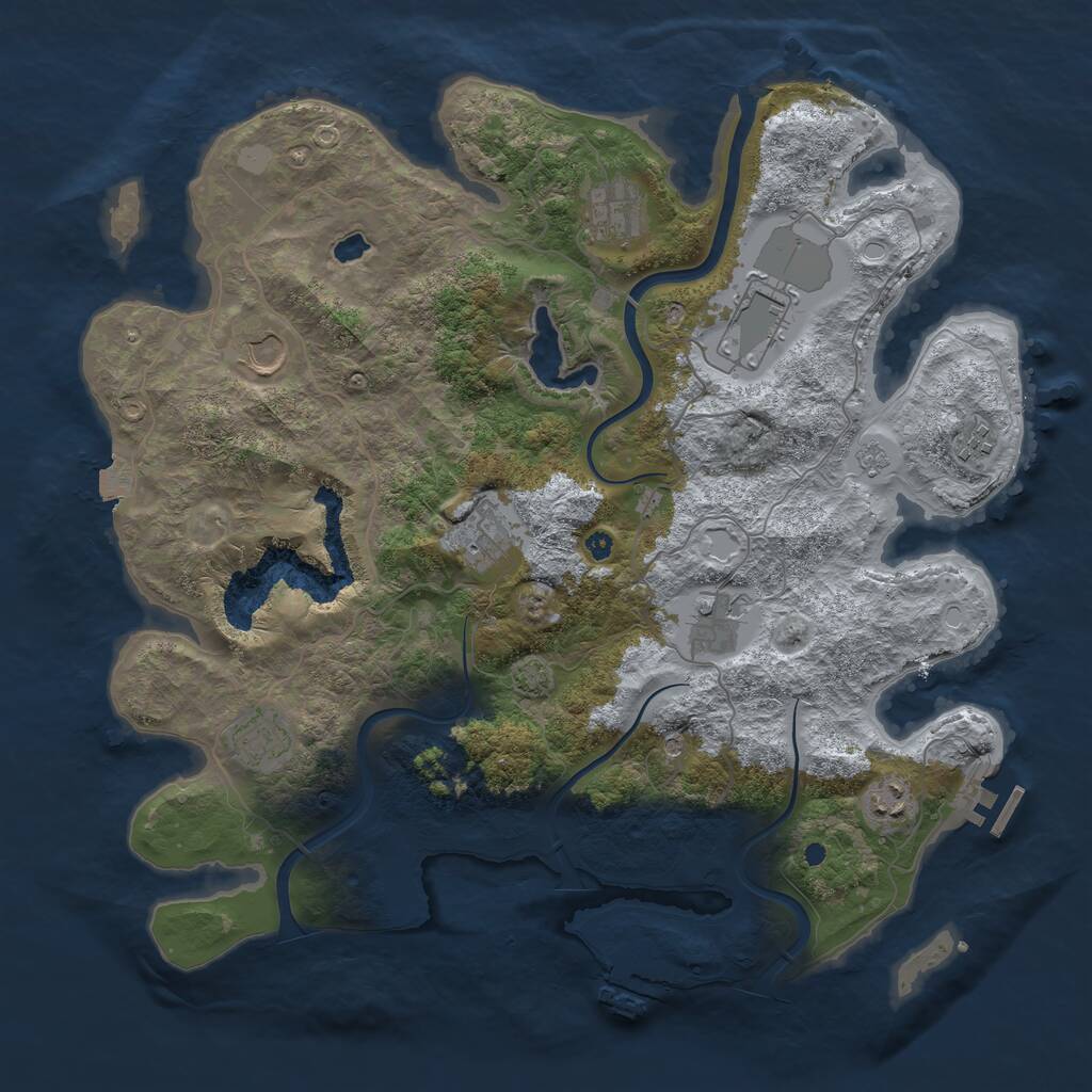 Rust Map: Procedural Map, Size: 4000, Seed: 99473, 14 Monuments