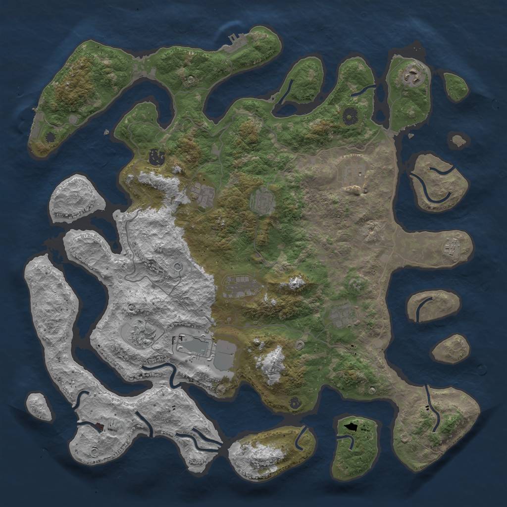 Rust Map: Procedural Map, Size: 4500, Seed: 112607, 15 Monuments