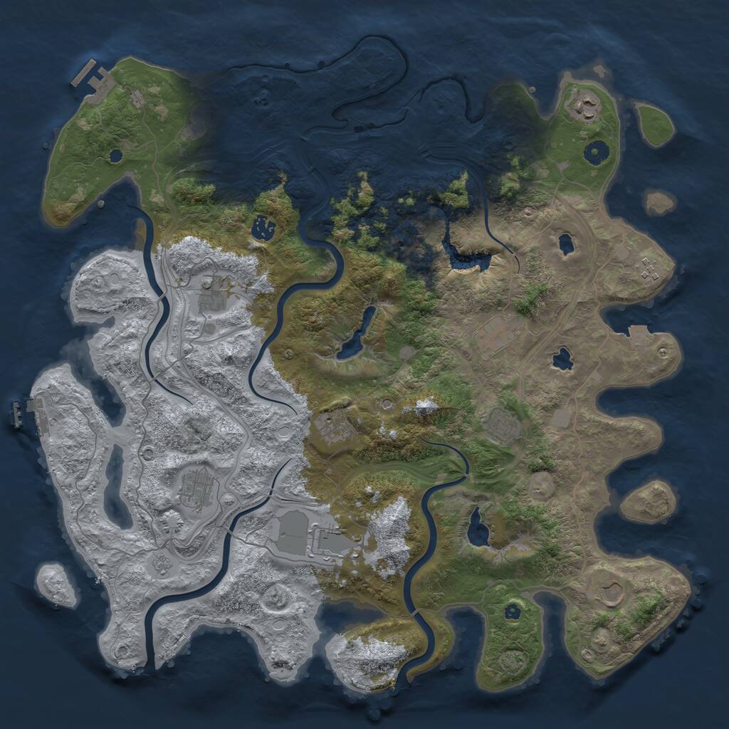 Rust Map: Procedural Map, Size: 4500, Seed: 112607, 16 Monuments