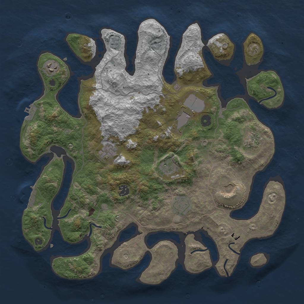 Rust Map: Procedural Map, Size: 4000, Seed: 4828, 14 Monuments