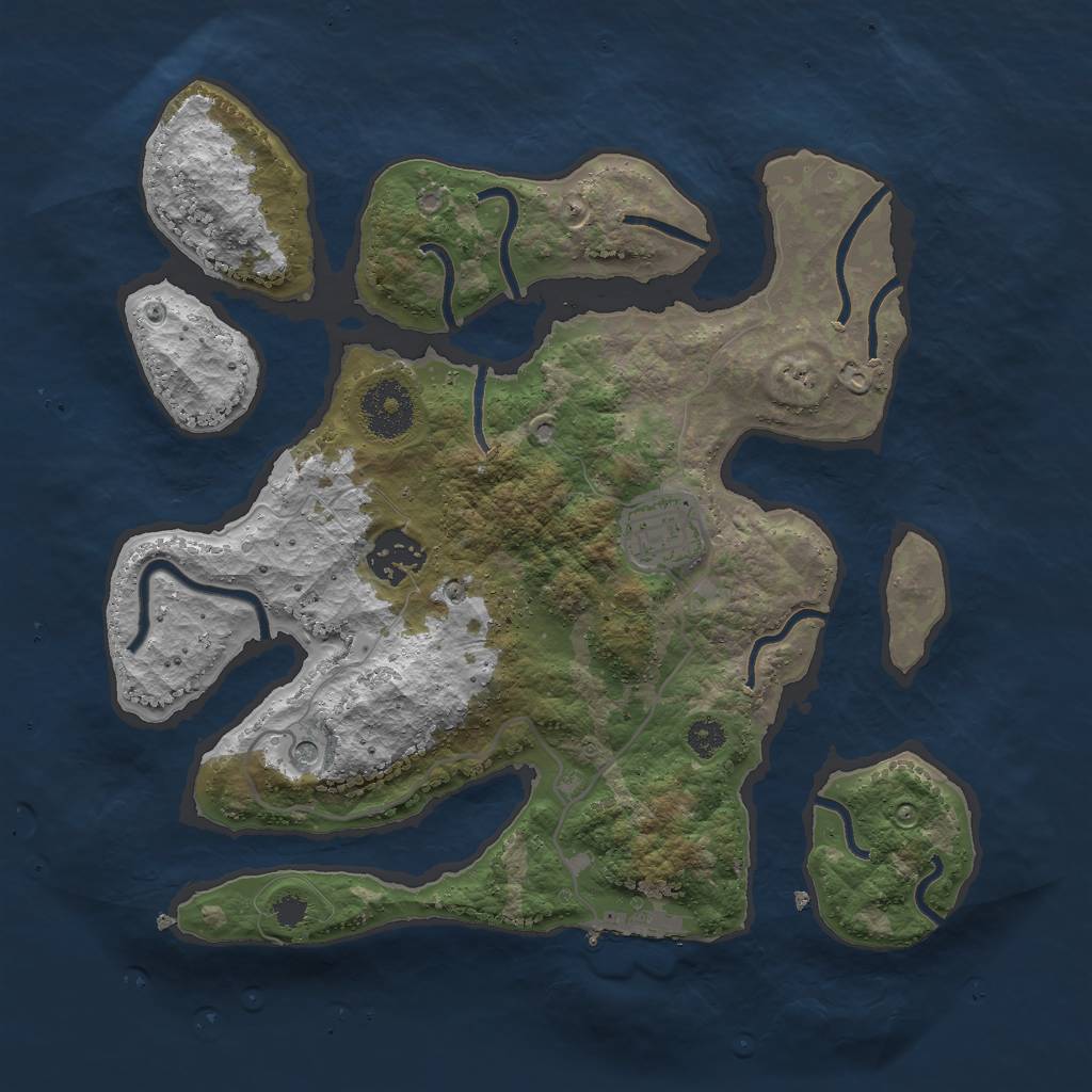 Rust Map: Procedural Map, Size: 3000, Seed: 943057004, 6 Monuments