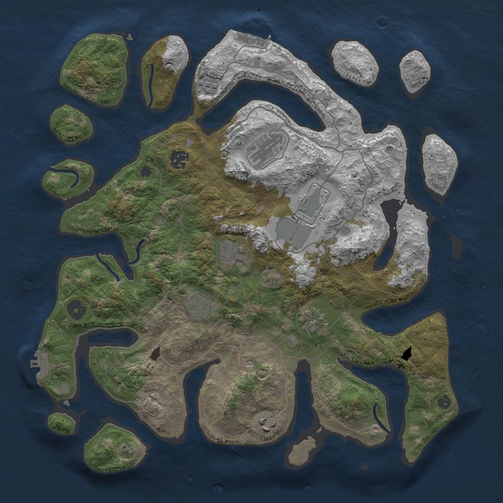 Rust Map: Procedural Map, Size: 4000, Seed: 6096, 13 Monuments