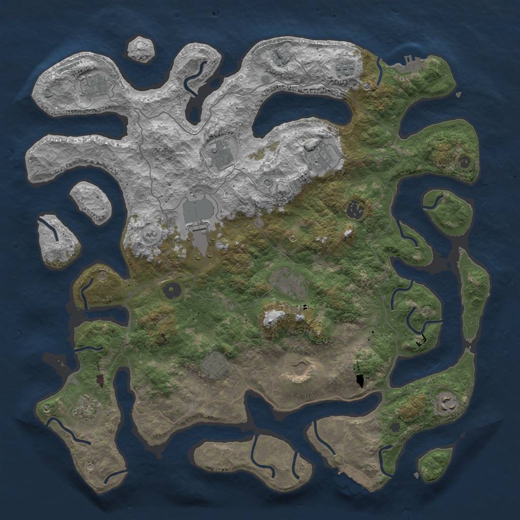 Rust Map: Procedural Map, Size: 4500, Seed: 1567142855, 16 Monuments