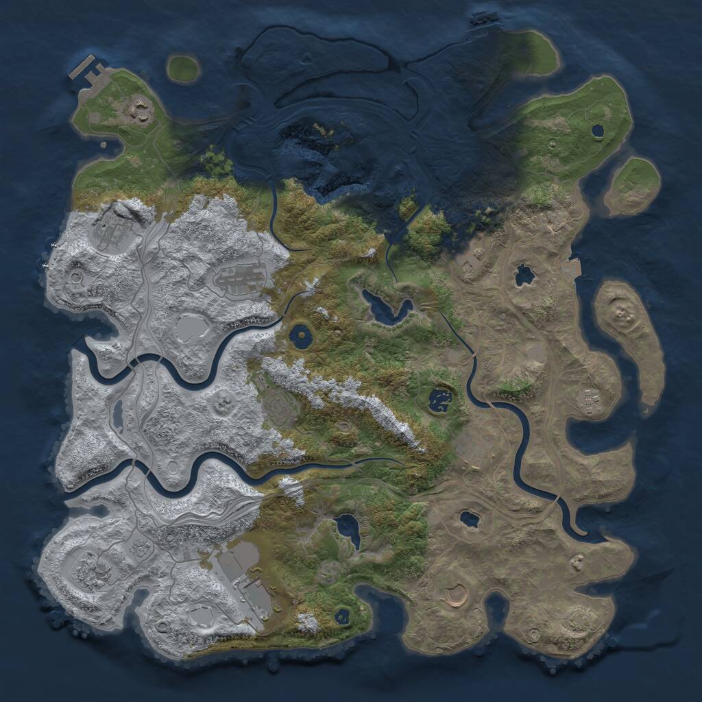 Rust Map: Procedural Map, Size: 4500, Seed: 15835, 17 Monuments