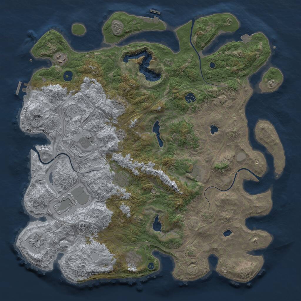 Rust Map: Procedural Map, Size: 4500, Seed: 15835, 15 Monuments