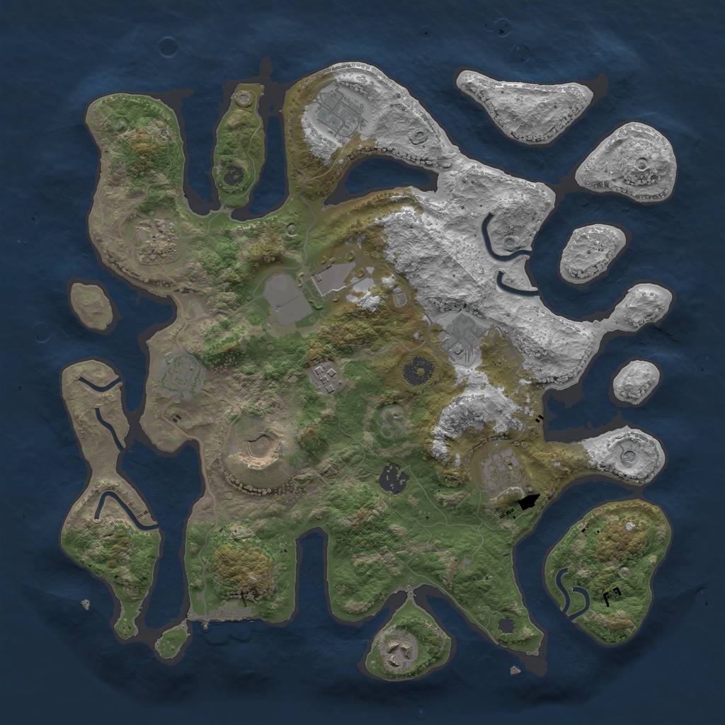 Rust Map: Procedural Map, Size: 3750, Seed: 8788321, 14 Monuments