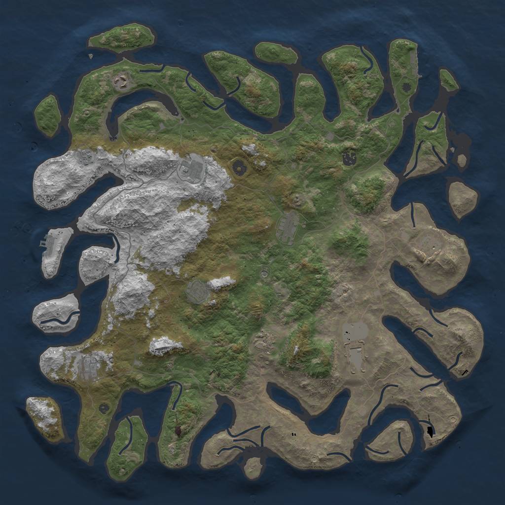 Rust Map: Procedural Map, Size: 5120, Seed: 111804980, 15 Monuments